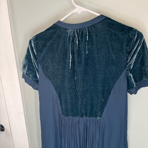 Maeve Anthropologie Ingrid Velvet Tunic Dress Navy mini XS - Picture 3 of 7